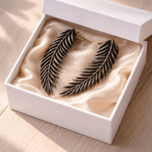 antique leaf drop earrings for women minimal statement jewellery Tavielle