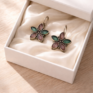 floral stone drop earrings for women elegant gemstone jewellery