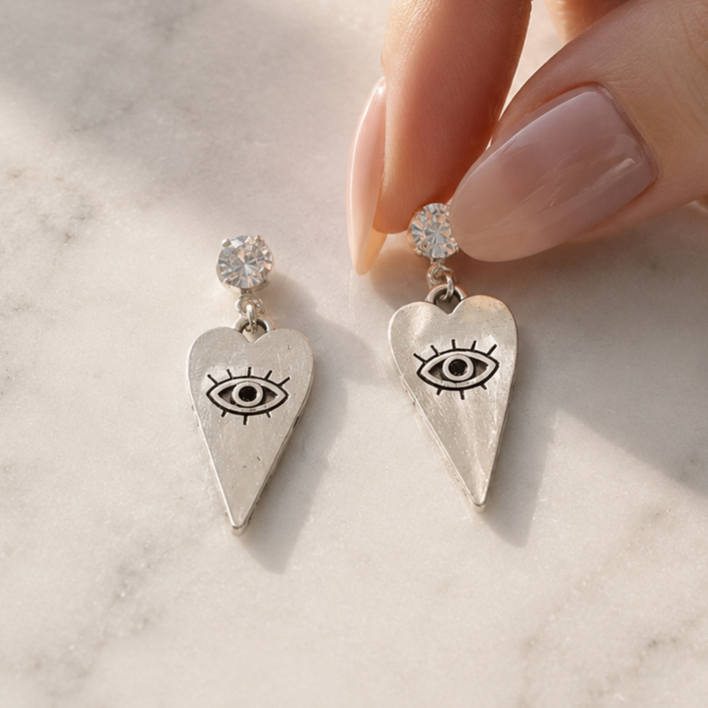 Keep the earrings the same as the original image. Place the earrings on a pure black background with soft professional studio lighting. Clean product photography, commercial jewellery catalog style. Sharp focus with soft brightness natural shadows.